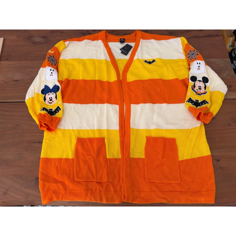 Disney Her Universe Halloween Candy Corn Mickey Minnie Cardigan Plus Size 5 NEW